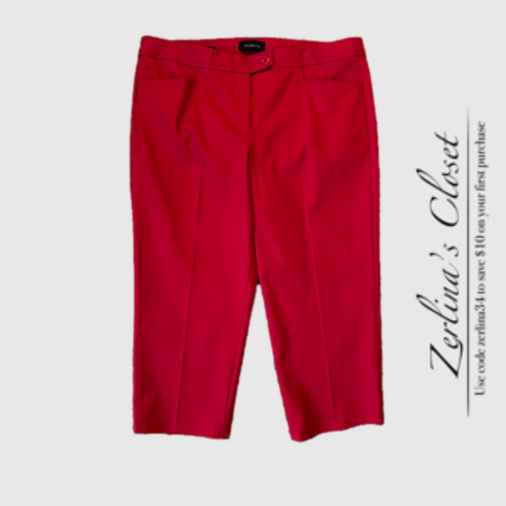 Talbots Red Hampshire Cropped Trousers 14